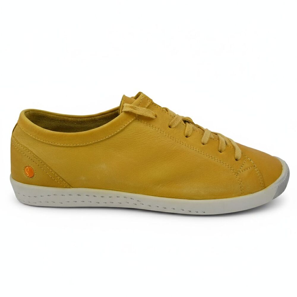 Softinos Women's US Size 11.5 Yellow Leather Sneakers Fashion Shoes / EU 42